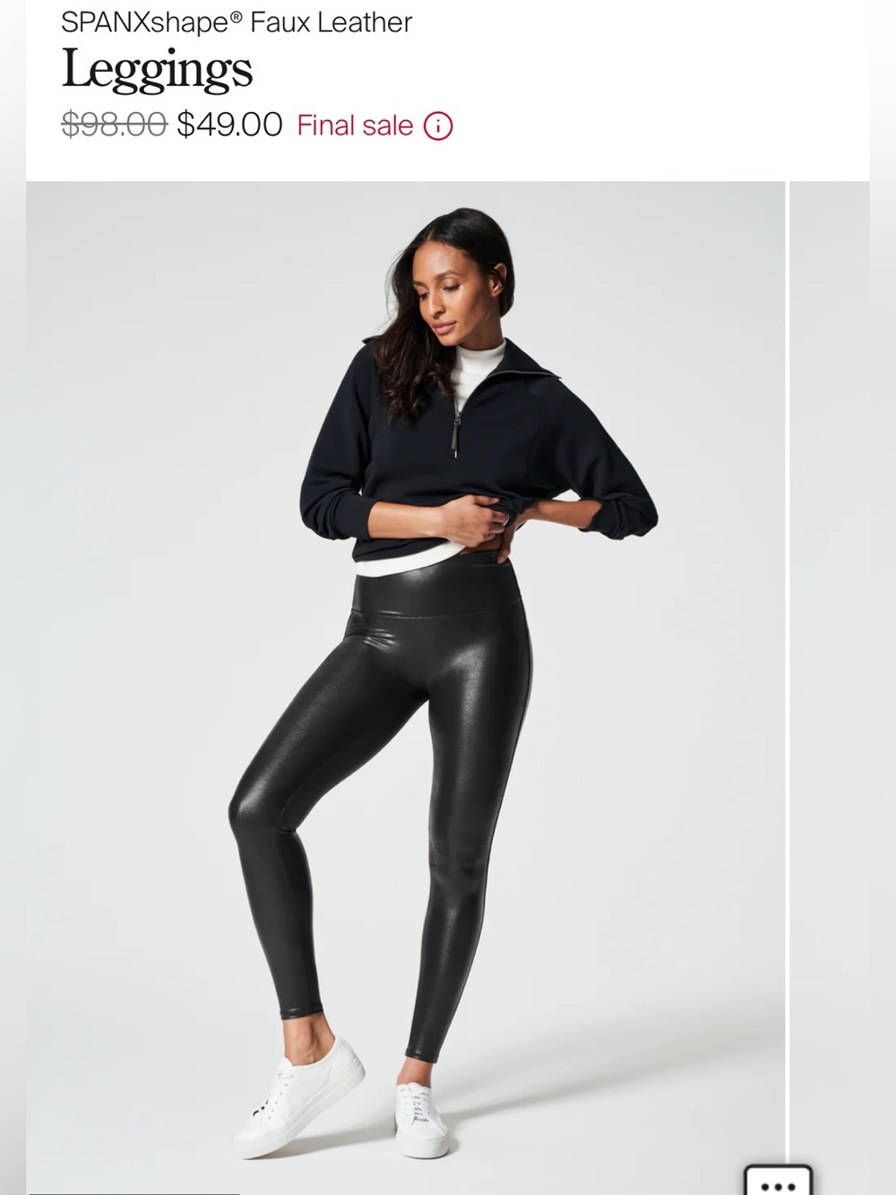SPANX Faux Leather High-Rise Leggings - Black